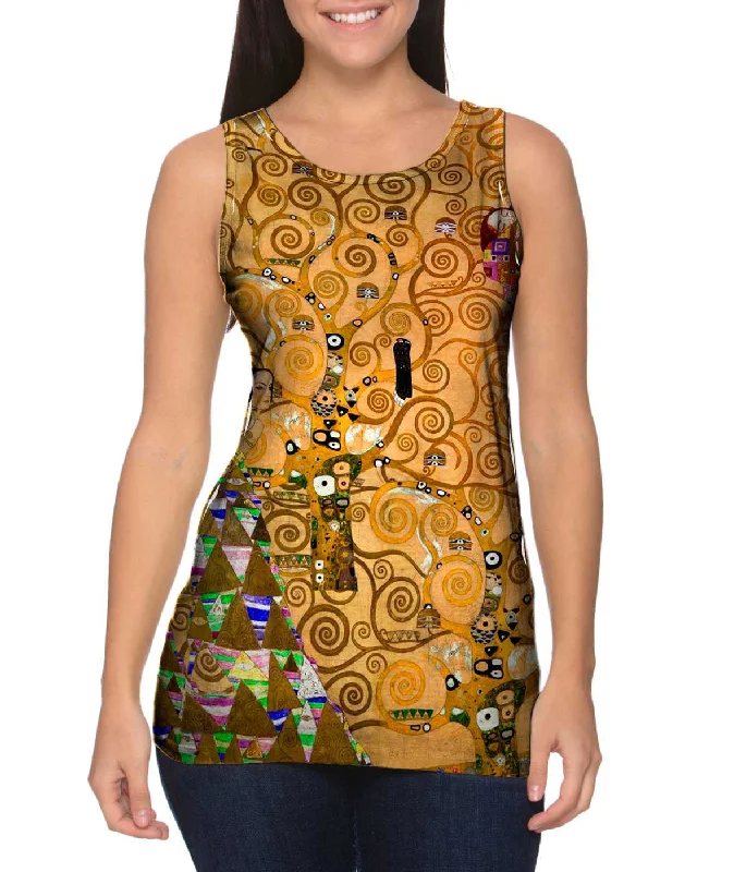 Women's Longline Tank Tops with Abstract PrintsGustav Klimt - "The Tree Of Life" (1905) Women's Longline Tank Tops with Abstract PrintsGustav Klimt - "The Tree Of Life" (1905)