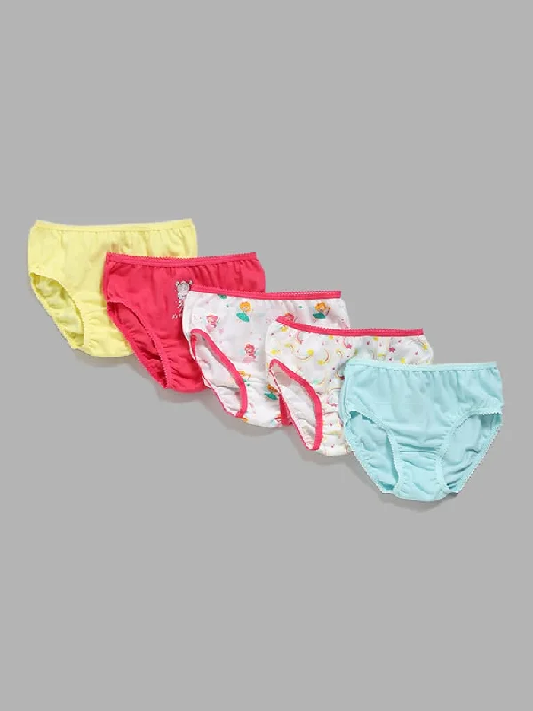 Jeanette Women Shorts with a Soft and Comfortable FeelHOP Kids Fairy Printed & Plain Multicolour Briefs - Pack of 5 Jeanette Women Shorts with a Soft and Comfortable FeelHOP Kids Fairy Printed & Plain Multicolour Briefs - Pack of 5