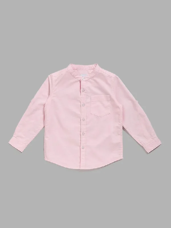 High - Waisted Women Shorts for a Retro and Flattering LookHOP Kids Plain Pink Casual Shirt High - Waisted Women Shorts for a Retro and Flattering LookHOP Kids Plain Pink Casual Shirt