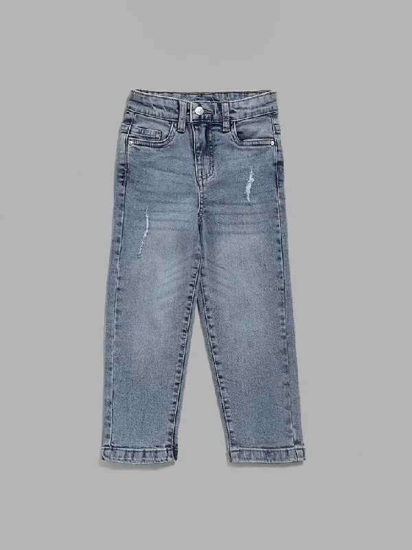 Tie - Waist Women Shorts for a Customizable FitHOP Kids Solid Blue Relaxed - Fit Mid - Rise Denim Jeans Tie - Waist Women Shorts for a Customizable FitHOP Kids Solid Blue Relaxed - Fit Mid - Rise Denim Jeans