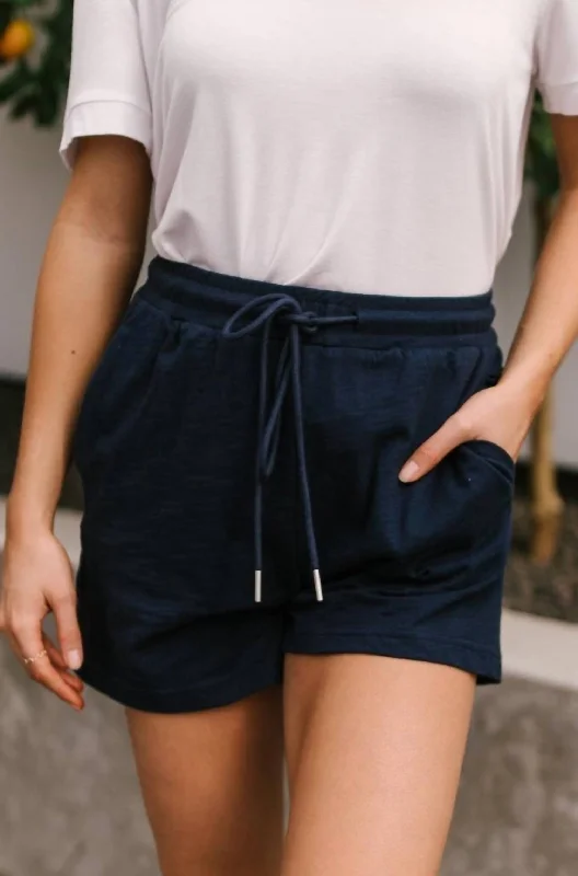 Stretchable Women Shorts for Maximum MobilityModern Brenton Bottoms In Navy