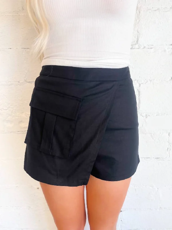 Cuffed Women Shorts for a Laid - Back and Trendy LookRide The Wave Asymmetrical Shorts In Black Cuffed Women Shorts for a Laid - Back and Trendy LookRide The Wave Asymmetrical Shorts In Black