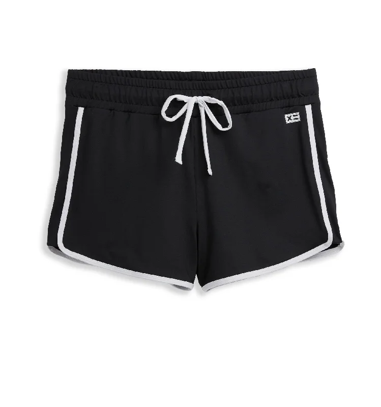 Swim High Waisted Boy Short - Black Novelty