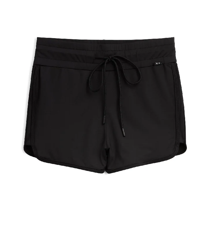 Cuffed Women Shorts for a Laid - Back and Trendy LookSwim High Waisted Boy Short - Black
