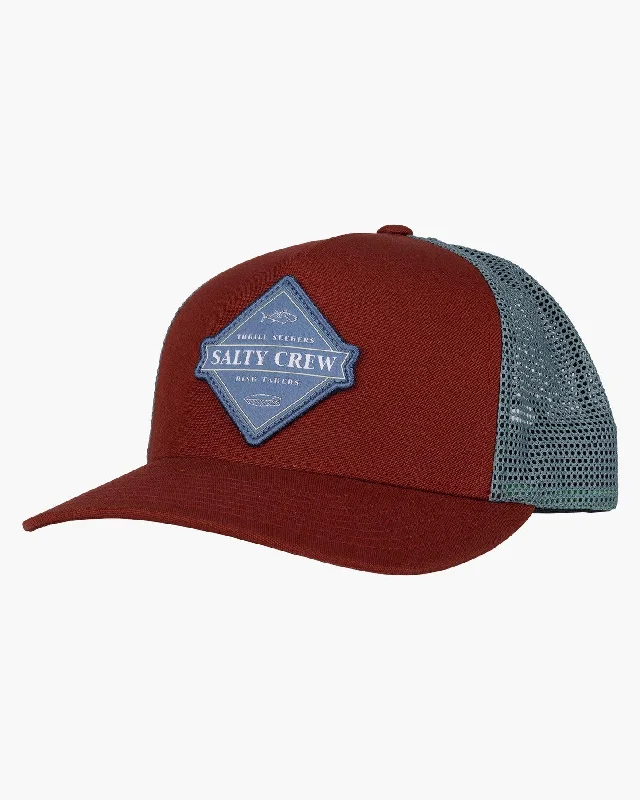 Twin Tails Retro Trucker - Crimson