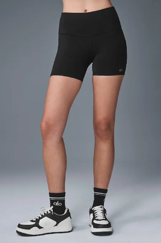 Linen Women Shorts for Breathable Comfort in Hot Weather5" Airbrush High-Waist Biker Short - Black Linen Women Shorts for Breathable Comfort in Hot Weather5" Airbrush High-Waist Biker Short - Black