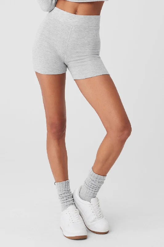 Plus Size Women Shorts with a Comfortable and Stylish FitAlolux High-Waist Me Time Short - Athletic Heather Grey Plus Size Women Shorts with a Comfortable and Stylish FitAlolux High-Waist Me Time Short - Athletic Heather Grey